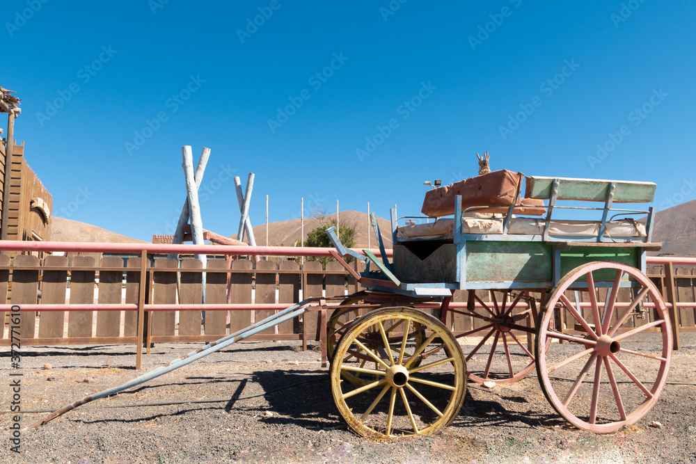Old west style horse cart, Lanzarote island, Canary Islands