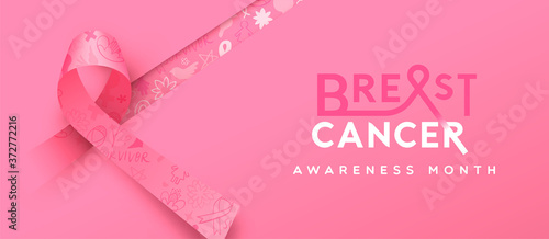Breast cancer awareness 3d pink silk ribbon