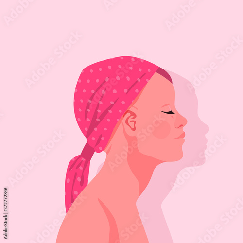 Breast cancer survivor woman portrait isolated