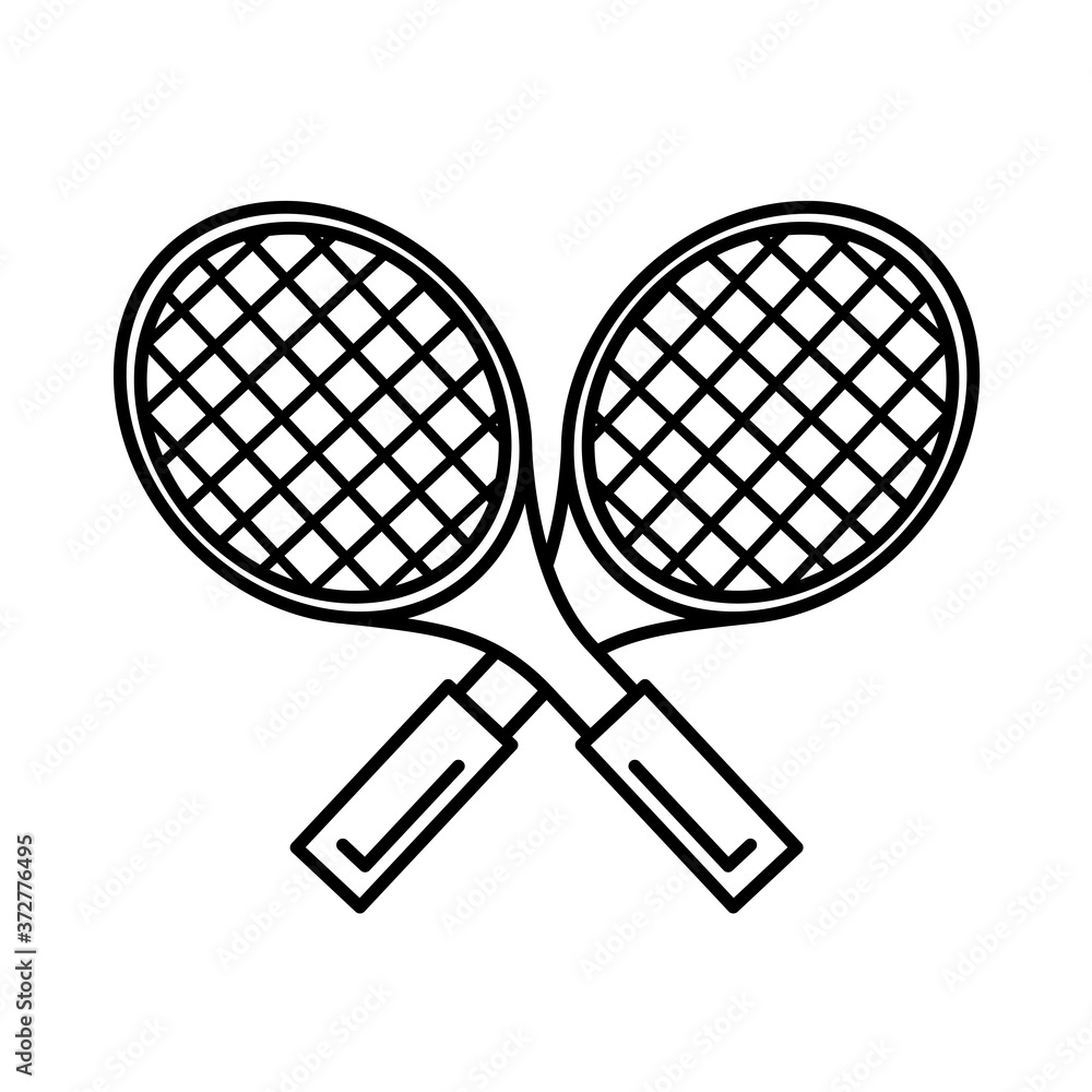 tennis sport rackets line style icon tennis sport rackets line style icon
