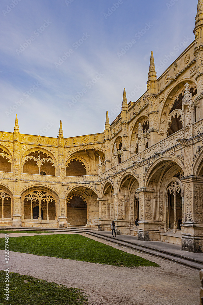 Jeronimos Monastery (Mosteiro dos Jeronimos, 1601) - a monastery of the Order of Saint Jerome in the parish of Belem in Lisbon, Portugal. Monastery is UNESCO World Heritage Site.
