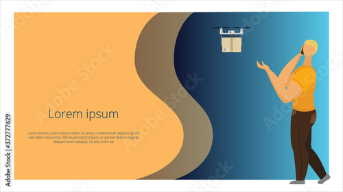 Page presentation layout design template of drone delivery. For brochure ,book , magazine, report or company profile.