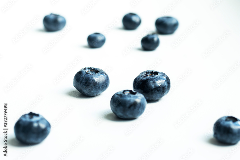 Fresh blueberries isolated on white background closeup Fresh blueberries isolated on white background closeup