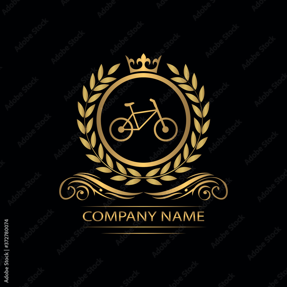 bicycle logo template luxury royal vector company decorative emblem with crown bicycle logo template luxury royal vector company decorative emblem with crown