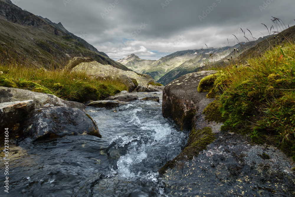 frisches Quellwasser in den Alpen von Österreich