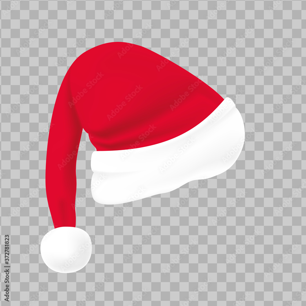 Red santa hat with white fur. Xmas clothing Red santa hat with white fur. Xmas clothing