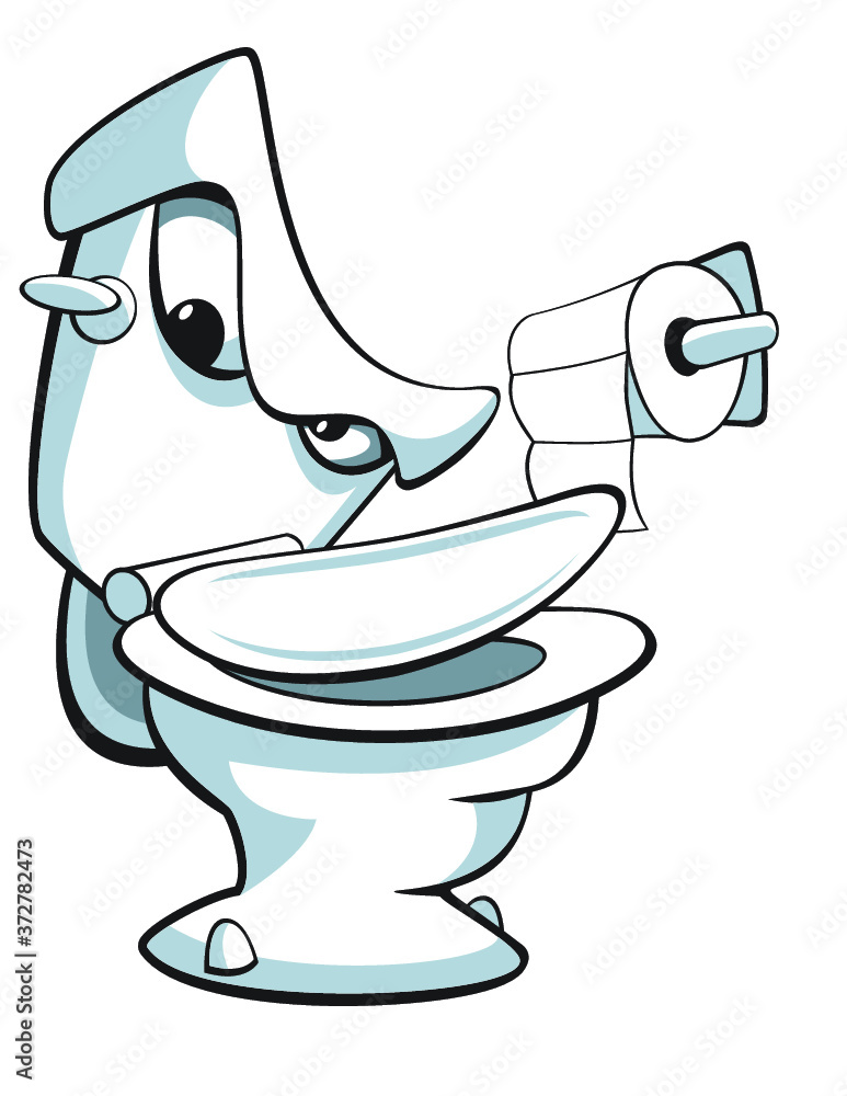 cartoon illustration of a toilet bowl Stock Vector Adobe Stock