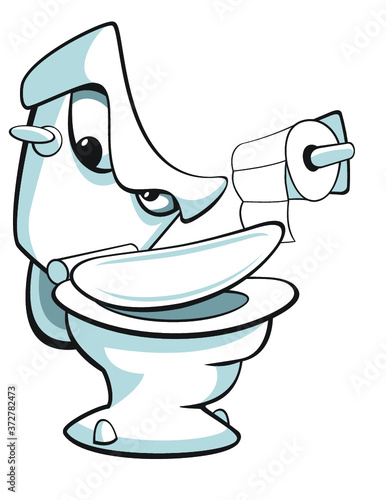 cartoon illustration of a toilet bowl