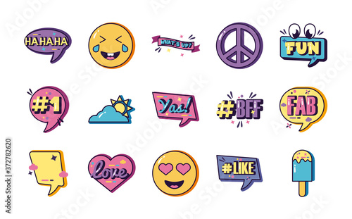 bundle of fifteen slang set icons