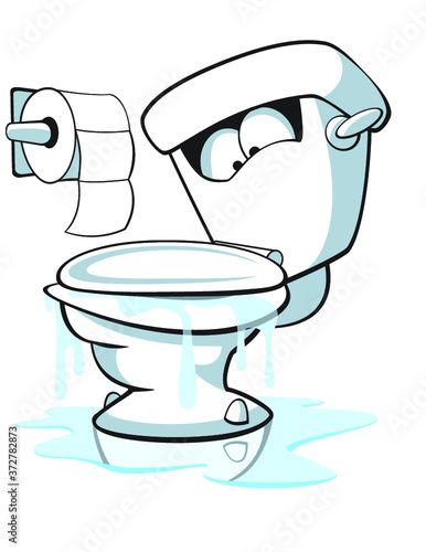 toilet bowl with leak