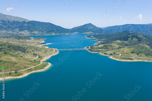 aerial view of lake campotosto in the mountain area of gran sasso italy © Massimo