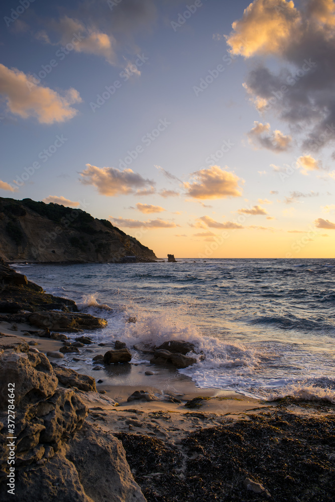 Sardinia, Porto Paglia beach at sunset
