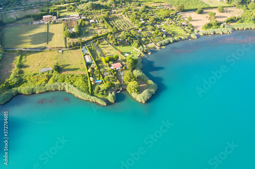 aerial view of the north coast of lake nemi