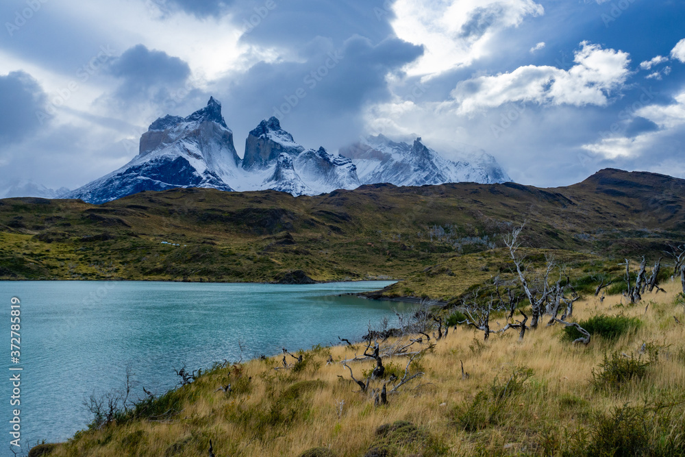 Lago Pehoé with Los Cuernos on the background.
Patagonia, Chile.