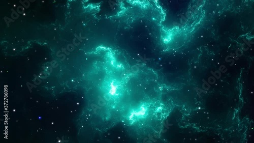 Traveling Through Star Fields In Space To A Distant Galaxy