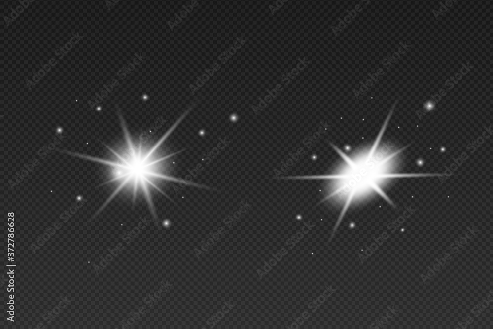 Obraz premium White sparks glitter special light effect. Vector sparkles on transparent background. Christmas abstract pattern. Sparkling magic dust particles