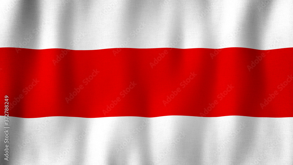 Flag of Belarus used by the Belarusian People's Republic (1918-1919) and since independence in 1991. Closeup of realistic Belarusian flag waving in the wind with highly detailed fabric texture Flag of Belarus used by the Belarusian People's Republic (1918-1919) and since independence in 1991. Closeup of realistic Belarusian flag waving in the wind with highly detailed fabric texture