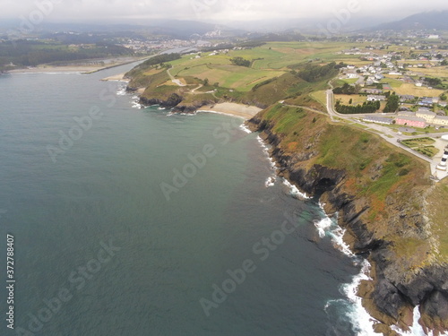 Ortiguera. Coast of Asturias,Spain. Aerial Drone Footage