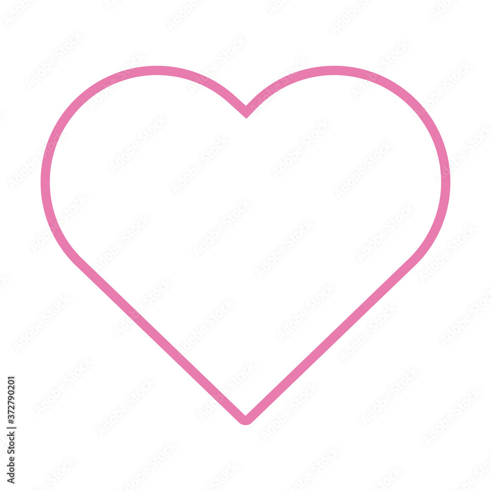 pink heart line style icon
