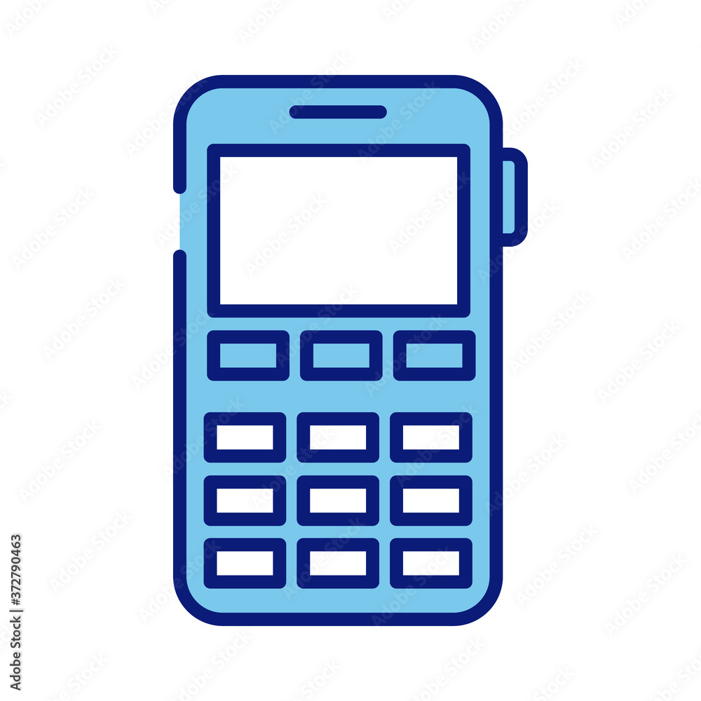 retro cellphone device line and fill style icon retro cellphone device line and fill style icon