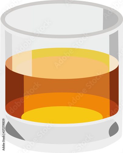 Vector emoticon illustration of a glass of whiskey
