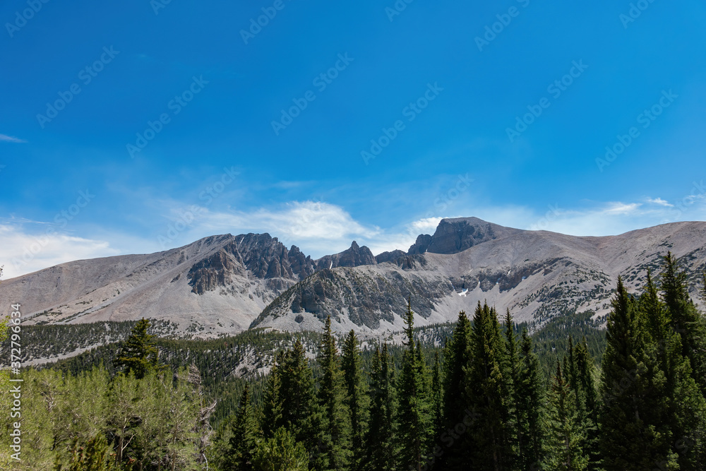 Sunny view of the beautiful Wheeler Peak