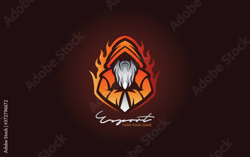 E sports wizard logo gaming mascot template