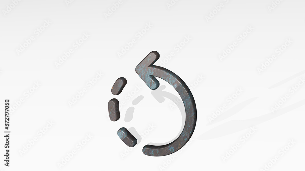 rotate back 3D icon standing on the floor, 3D illustration for background and arrow rotate back 3D icon standing on the floor, 3D illustration for background and arrow