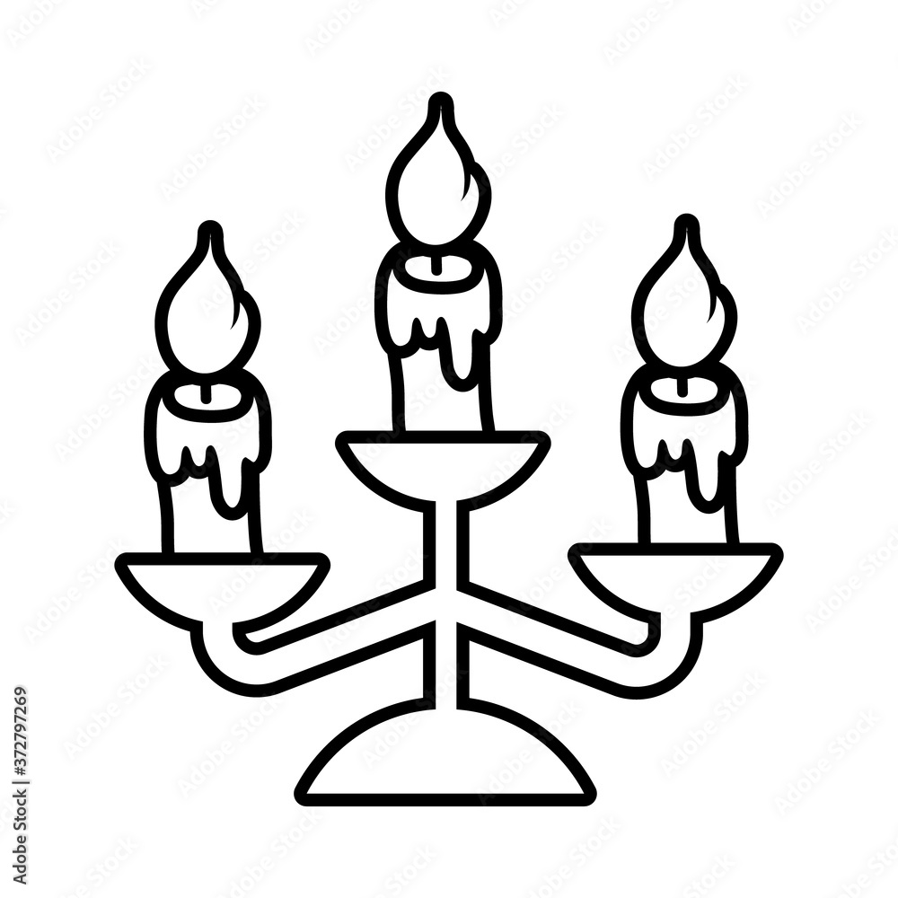 chandelier with candles line style icon chandelier with candles line style icon