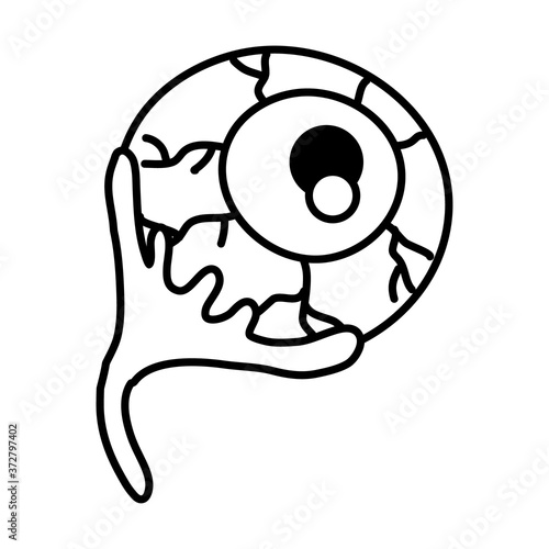 halloween eye with blood line style icon