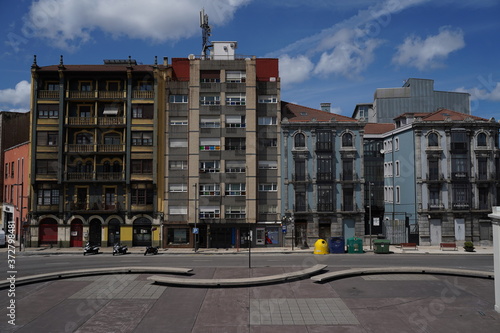 Building in Aviles. Arhitecture in Asturias,Spain