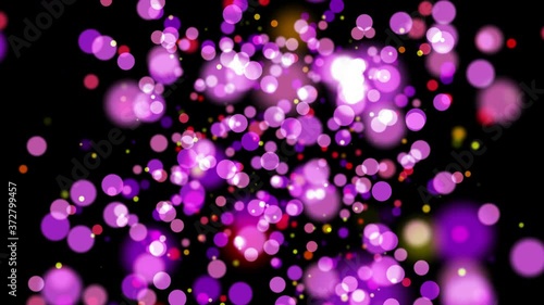  A rotating space with pink particle bubbles
