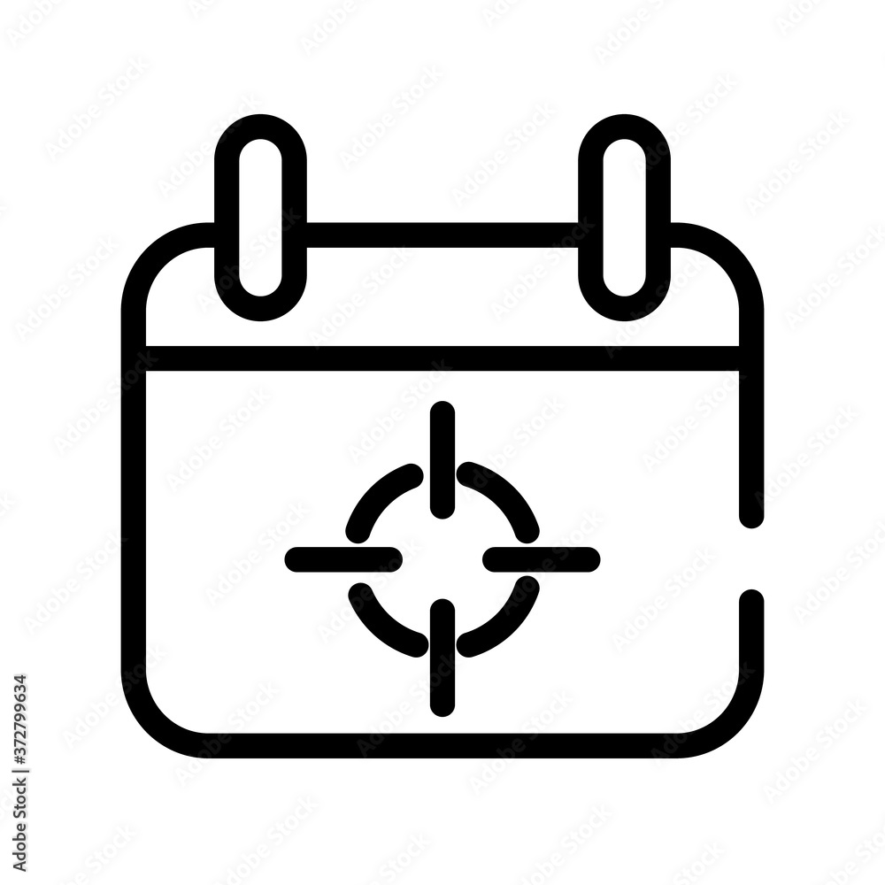 calendar reminder with target line style icon calendar reminder with target line style icon