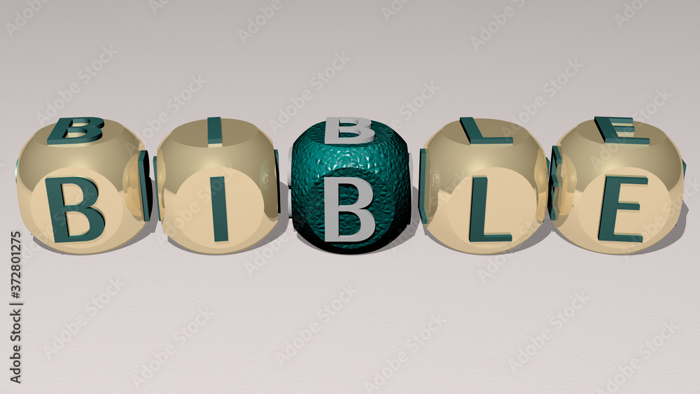bible text by cubic dice letters, 3D illustration for church and christian bible text by cubic dice letters, 3D illustration for church and christian