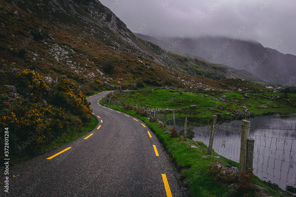 Winding Road Through the Gap of Dunloe in County Kerry Ireland