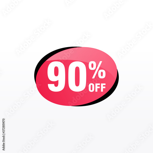 90 discount, Sales Vector badges for Labels, , Stickers, Banners, Tags, Web Stickers, New offer. Discount origami sign banner