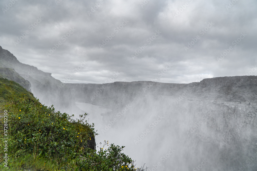 Mist from Dettifoss Waterfall in Iceland