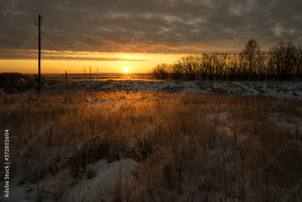 sunrise over the river