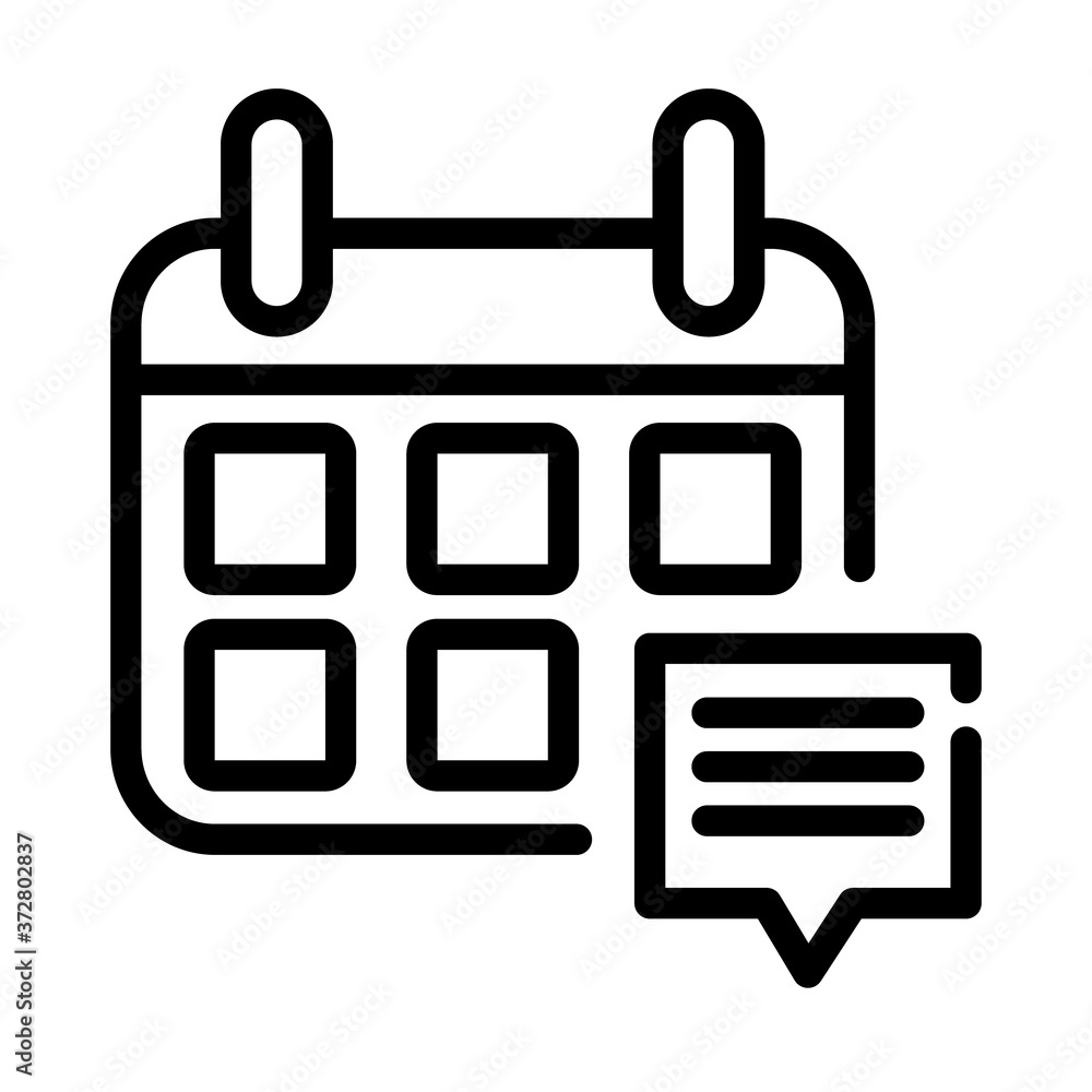 calendar reminder with speech bubble line style icon calendar reminder with speech bubble line style icon