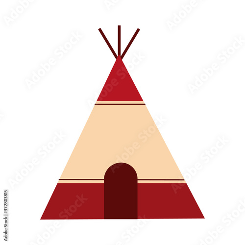 native american hut flat style icon