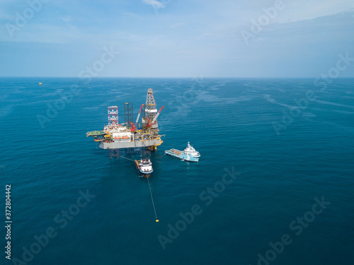 Wallpaper Mural Aerial view offshore jack up rig at the offshore location during sunset Torontodigital.ca