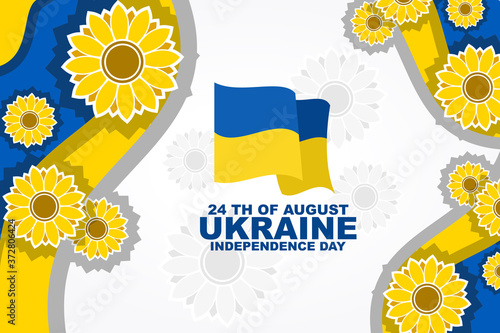 August 24 Independence day of ukraine vector illustration. Suitable for greeting card, poster and banner.