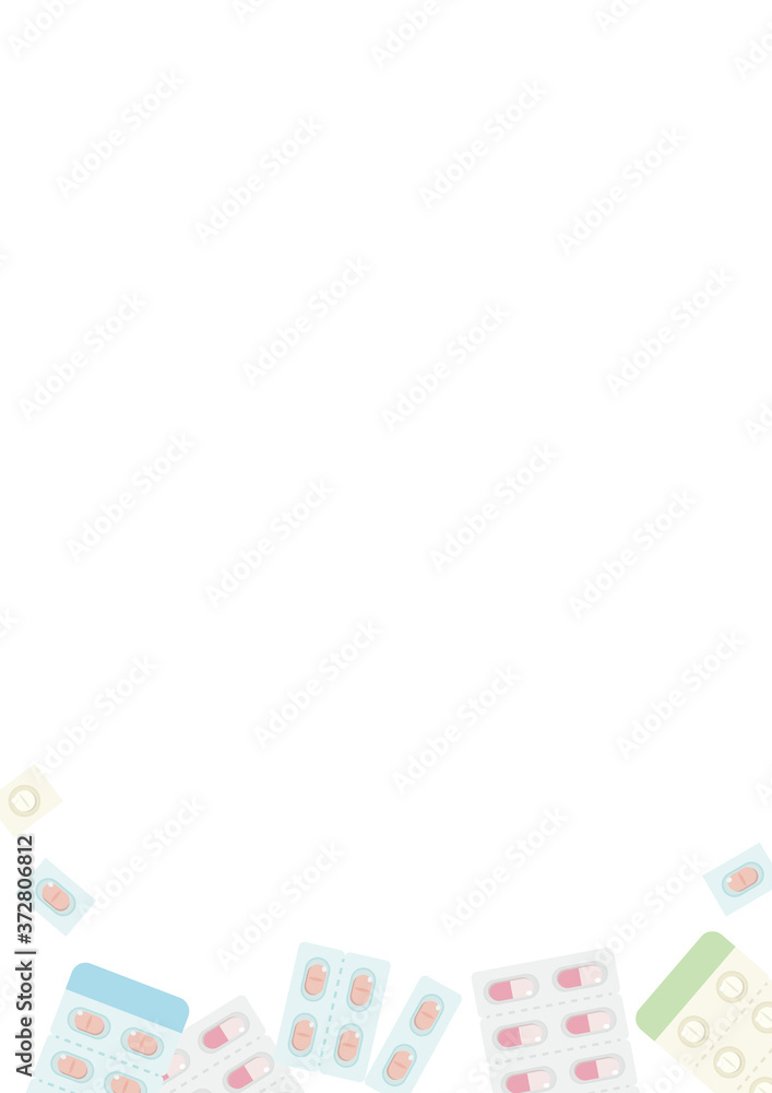 薬のイメージイラスト 余白多め(A4、A3縦比率) 薬のイメージイラスト 余白多め(A4、A3縦比率)
