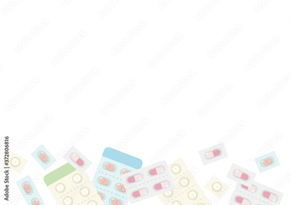 薬のイメージイラスト 余白多め(A4、A3横比率) 薬のイメージイラスト 余白多め(A4、A3横比率)