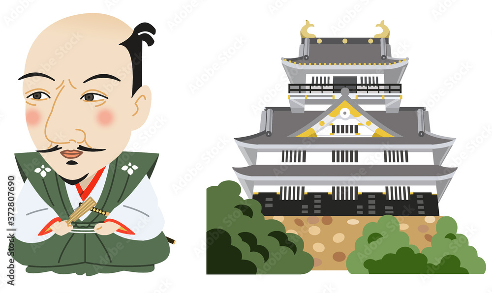 織田信長と岐阜城 Stock イラスト Adobe Stock
