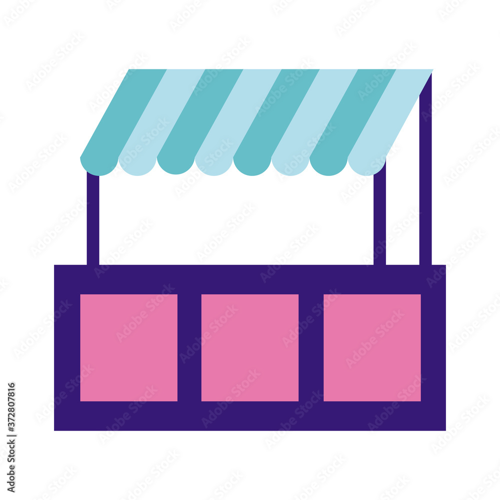 Fototapeta premium fair kiosk flat style icon
