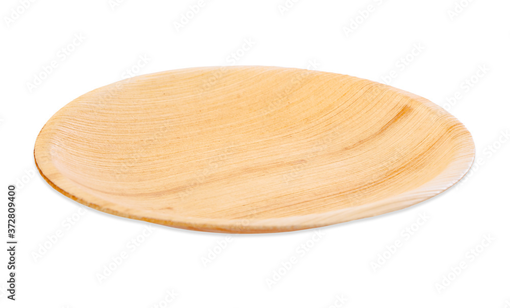 Plate made from dried betel nut leaf palm, natural material isolated on white background. Plate made from dried betel nut leaf palm, natural material isolated on white background.