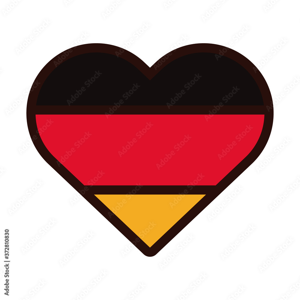 heart with germany flag oktoberfest line and fill style icon heart with germany flag oktoberfest line and fill style icon