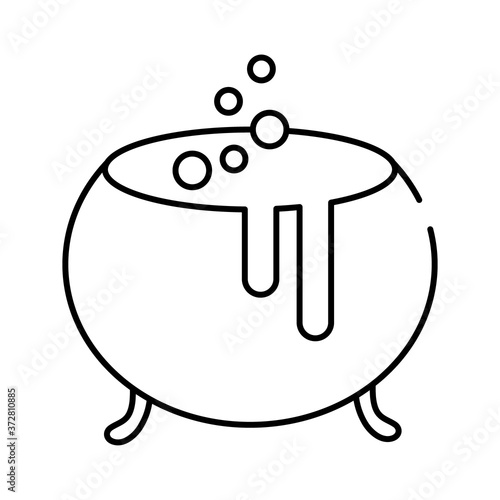 witch cauldron pot line style icon