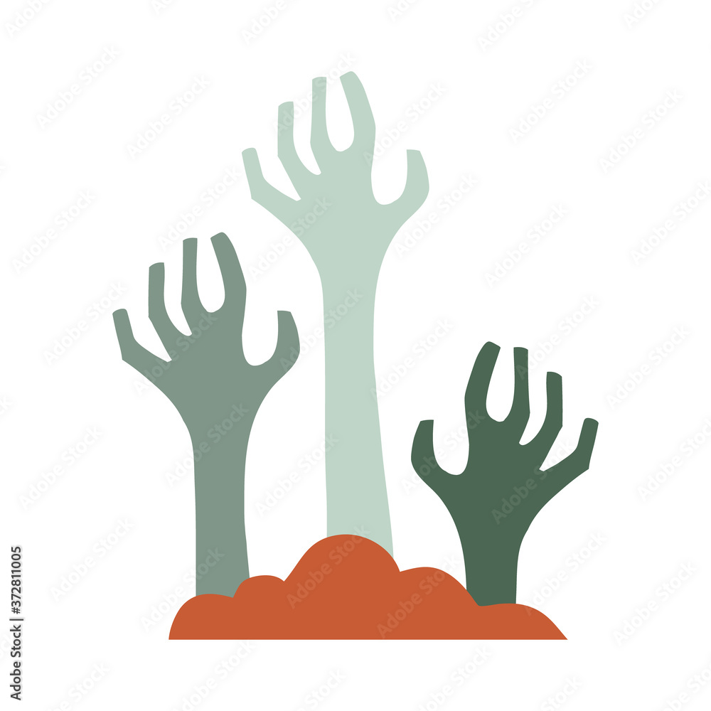 Fototapeta premium death hands flat style icon